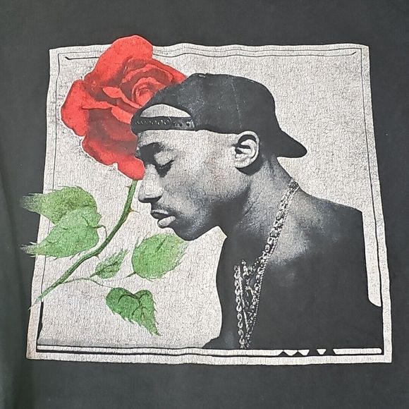 Tupac Shakur Shirt Men Small Adult Hip Hop Music Retro Vintage Long Sleeve 2Pac - Picture 2 of 7